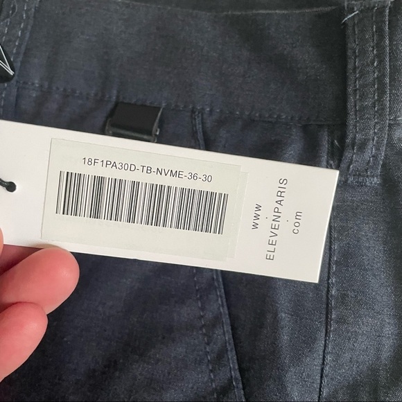 Eleven Paris Men’s Straight Leg Tech Chino Pant Navy 36x30 New - Picture 7 of 9